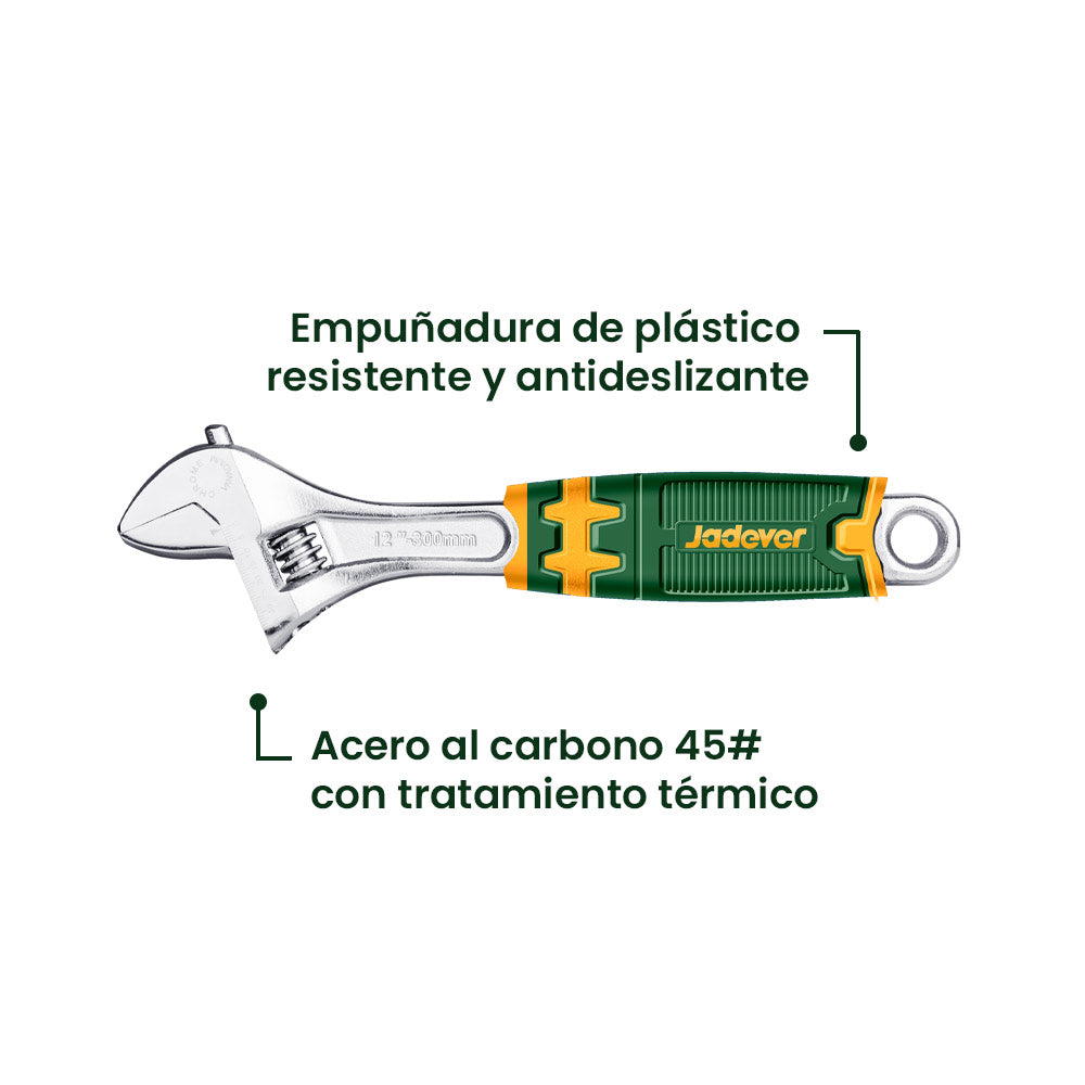 Llave Francesa Ajustable 300mm 12 Pulgadas JADEVER