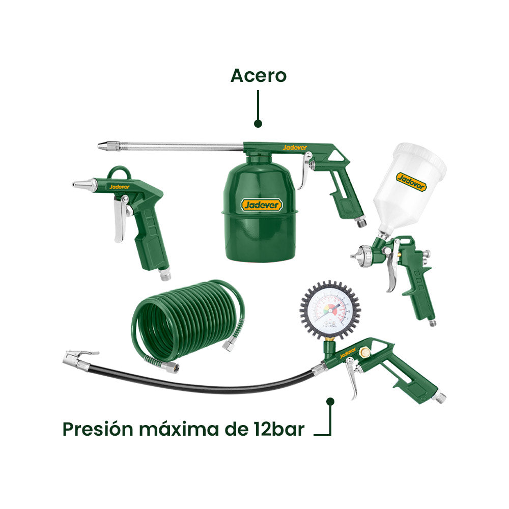 Set de Herramientas Neumáticas 5 Piezas JADEVER