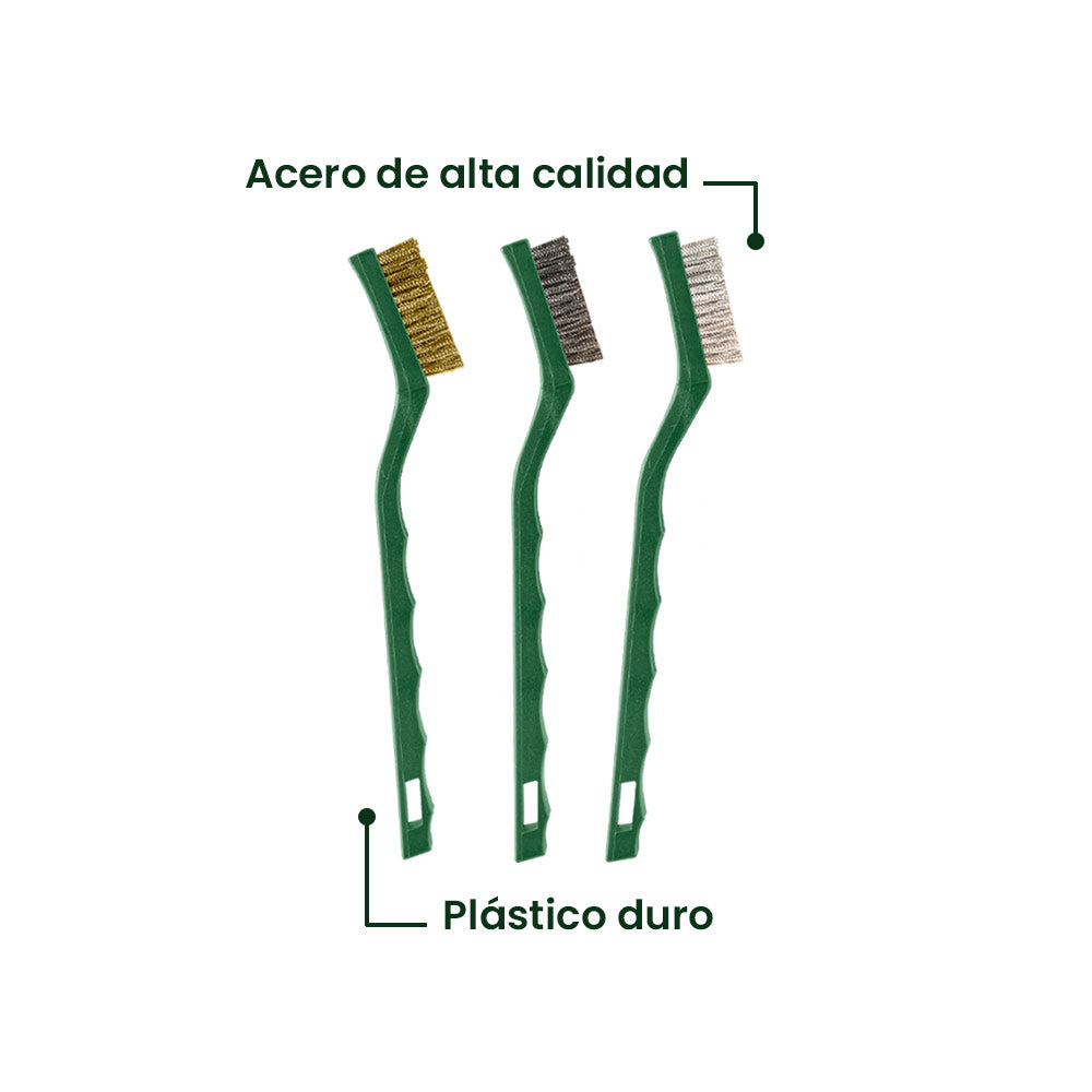 Set Cepillos con Cerdas Metálicas Alambre 7 Pulgadas 3 Piezas JADEVER