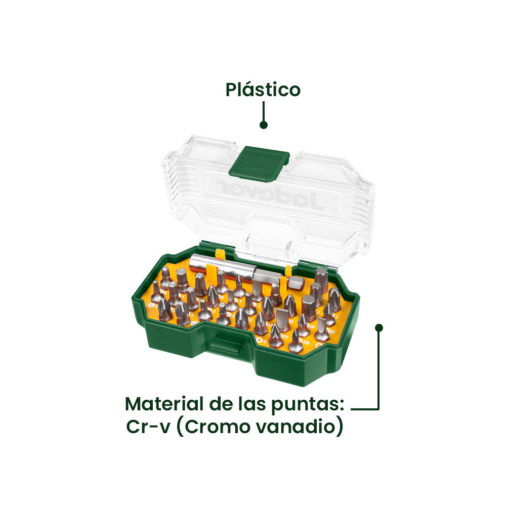 Juego de Puntas Destornillador 32 Piezas JADEVER