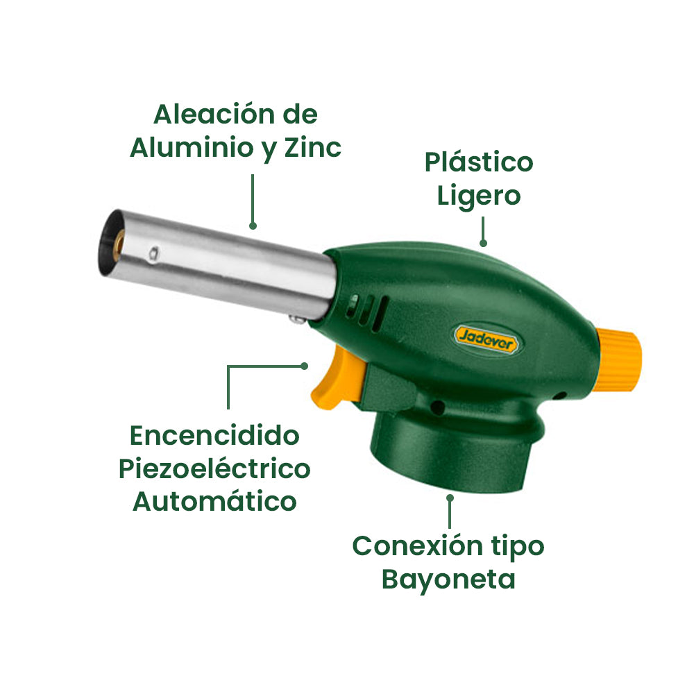 Soplete a Gas para Repostería Camping Gasfitería 165mm JADEVER