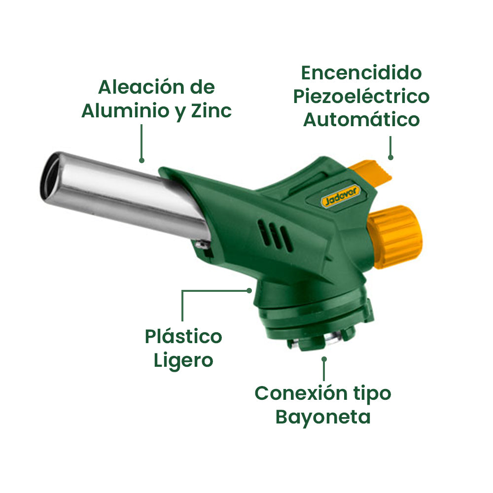 Soplete a Gas para Repostería Camping Gasfitería 145mm JADEVER