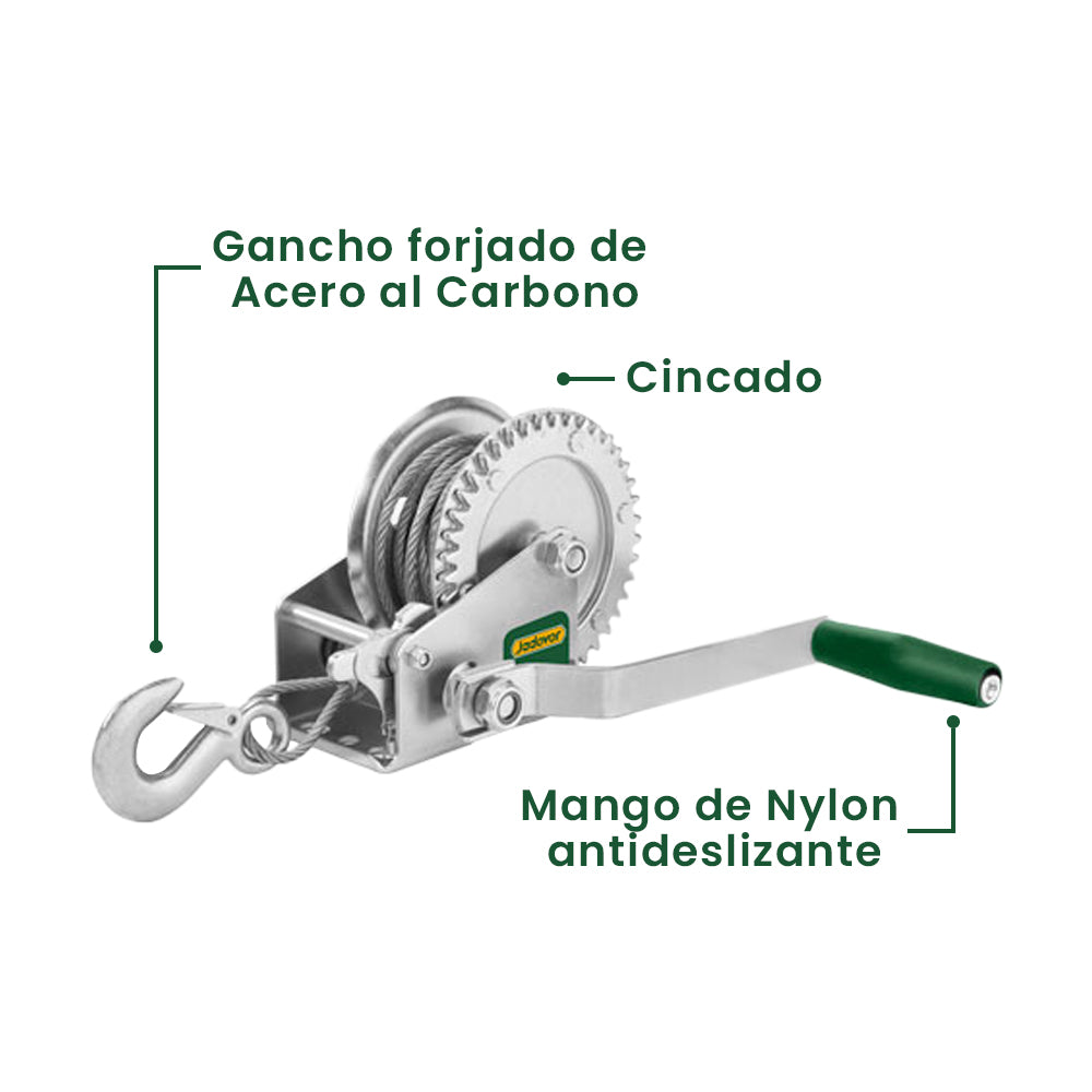 Winche Cabrestante Manual 1000 Libras 460 Kilos JADEVER
