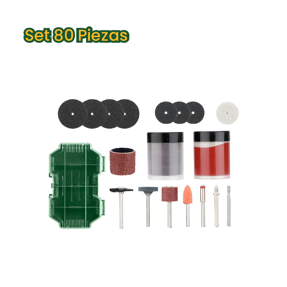 Set de Accesorios para Multiuso/Esmeril 80 Piezas JADEVER