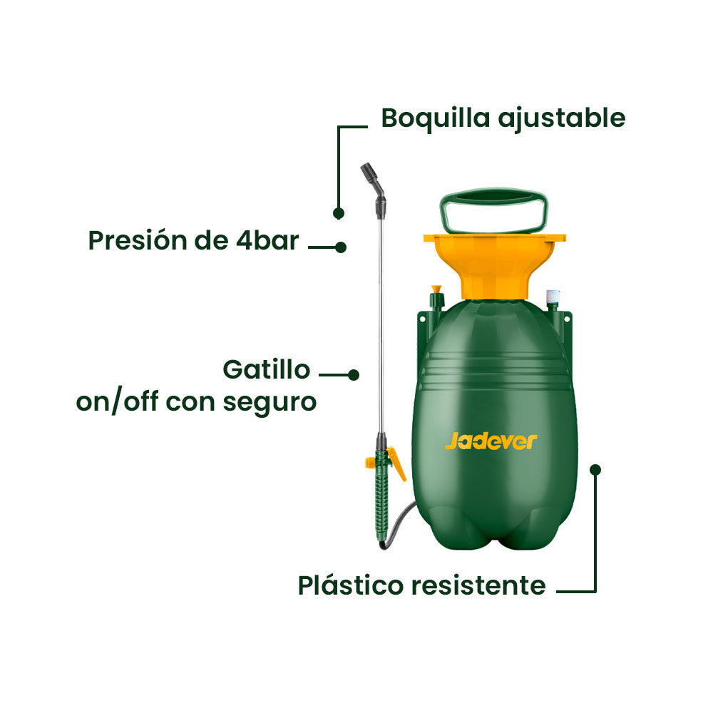 Rociador Fumigador Pulverizador 5 Litros JADEVER