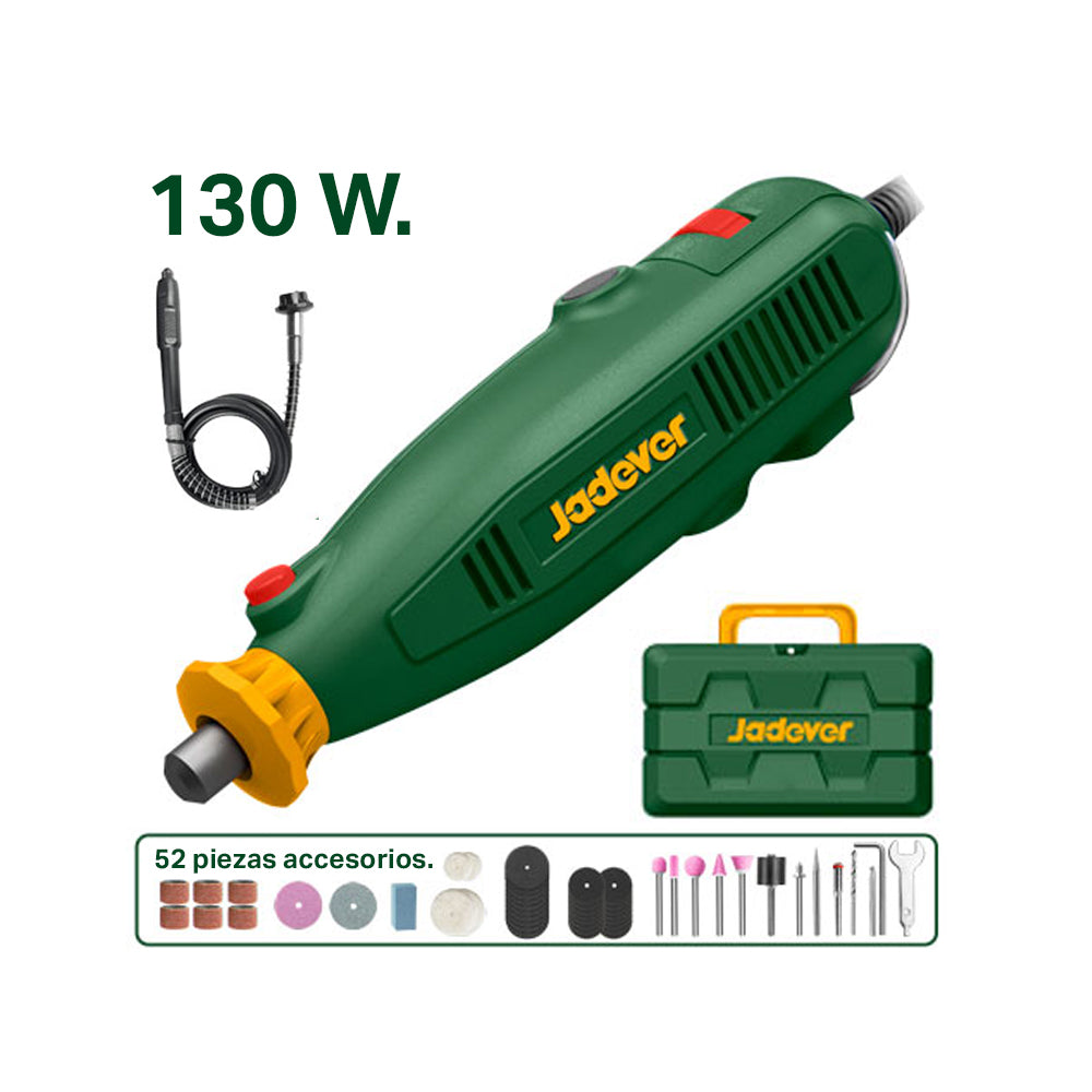 Herramienta Multiuso 130w + 53 Accesorios + Maleta JADEVER