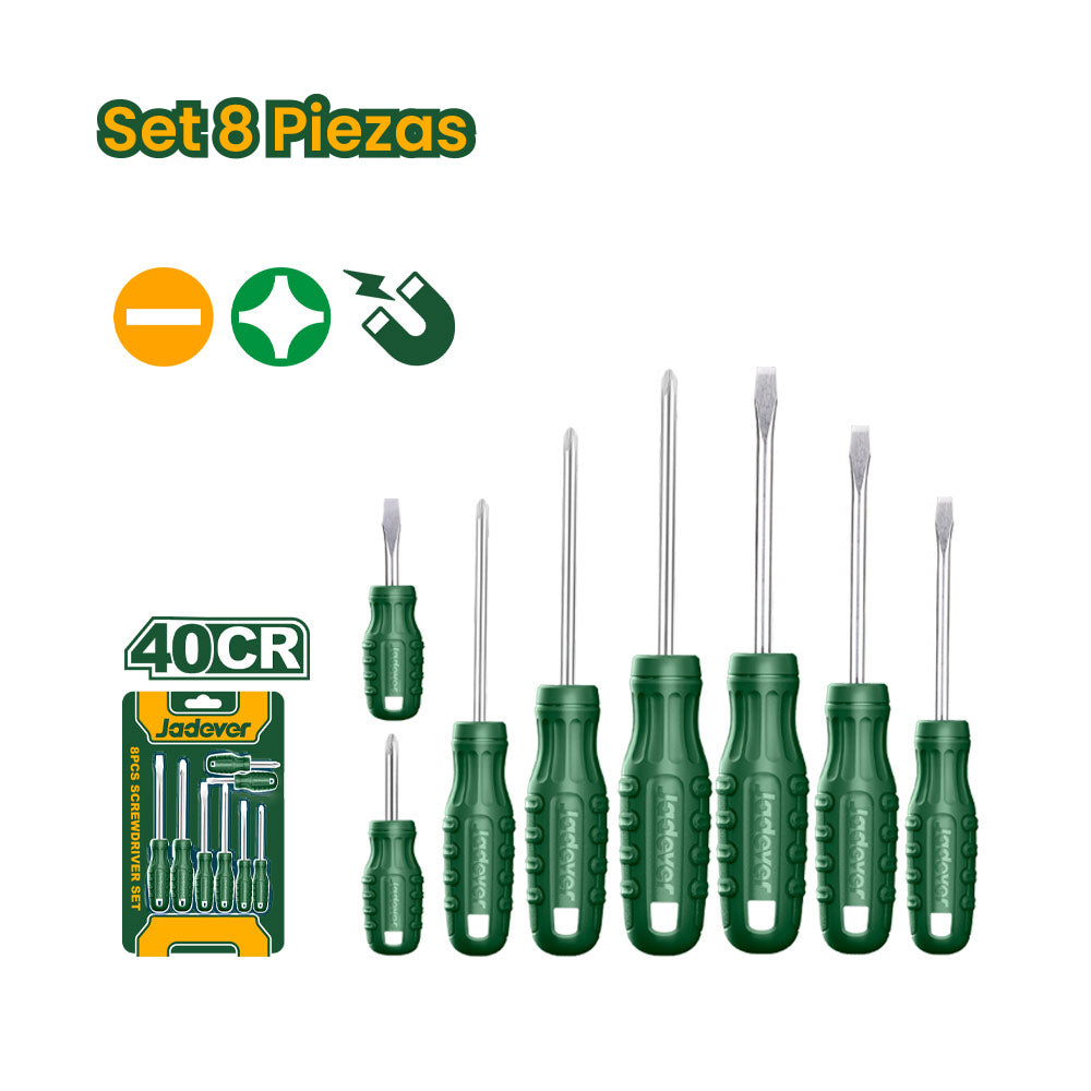 Juego de Destornilladores 8 Piezas JADEVER