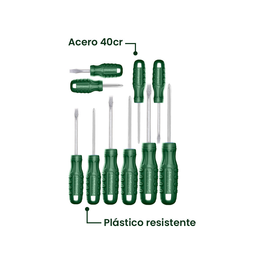 Juego de Destornilladores 10 Piezas JADEVER
