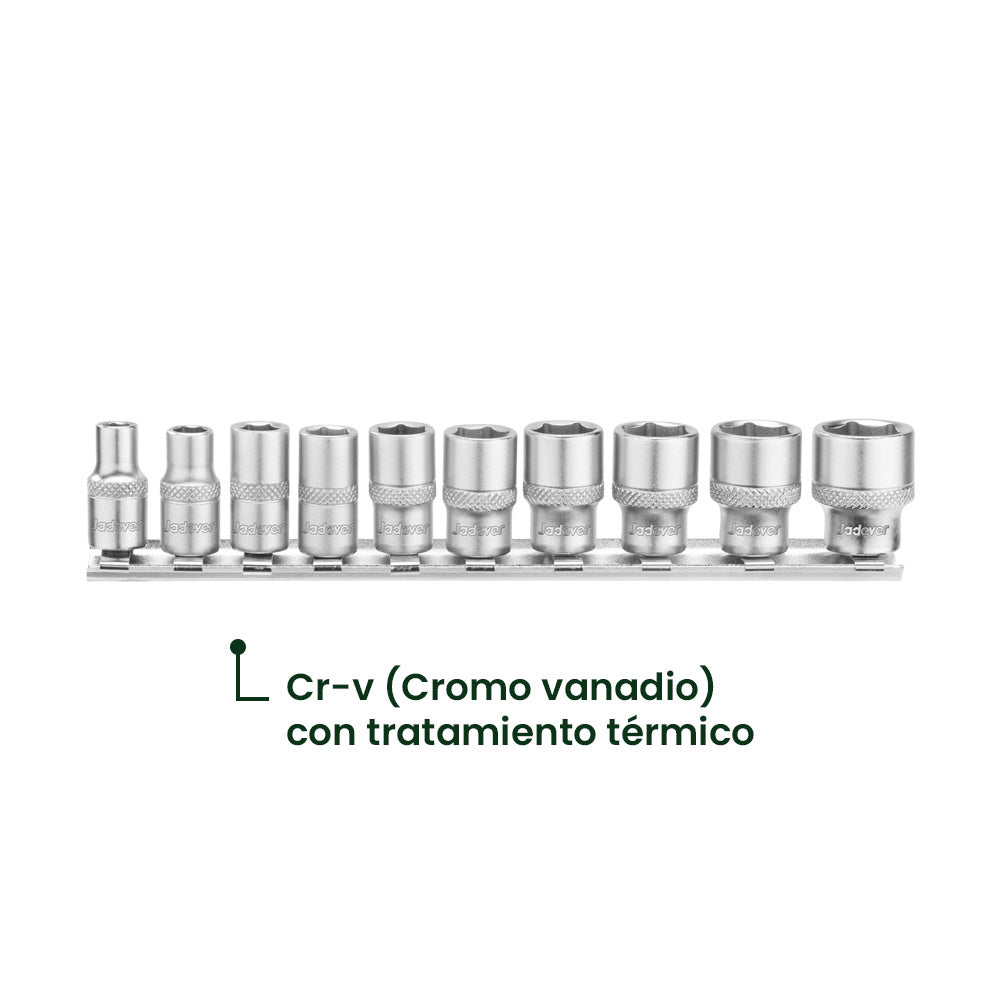 Juego de Dados 1/4" 10 Piezas 5-14mm JADEVER