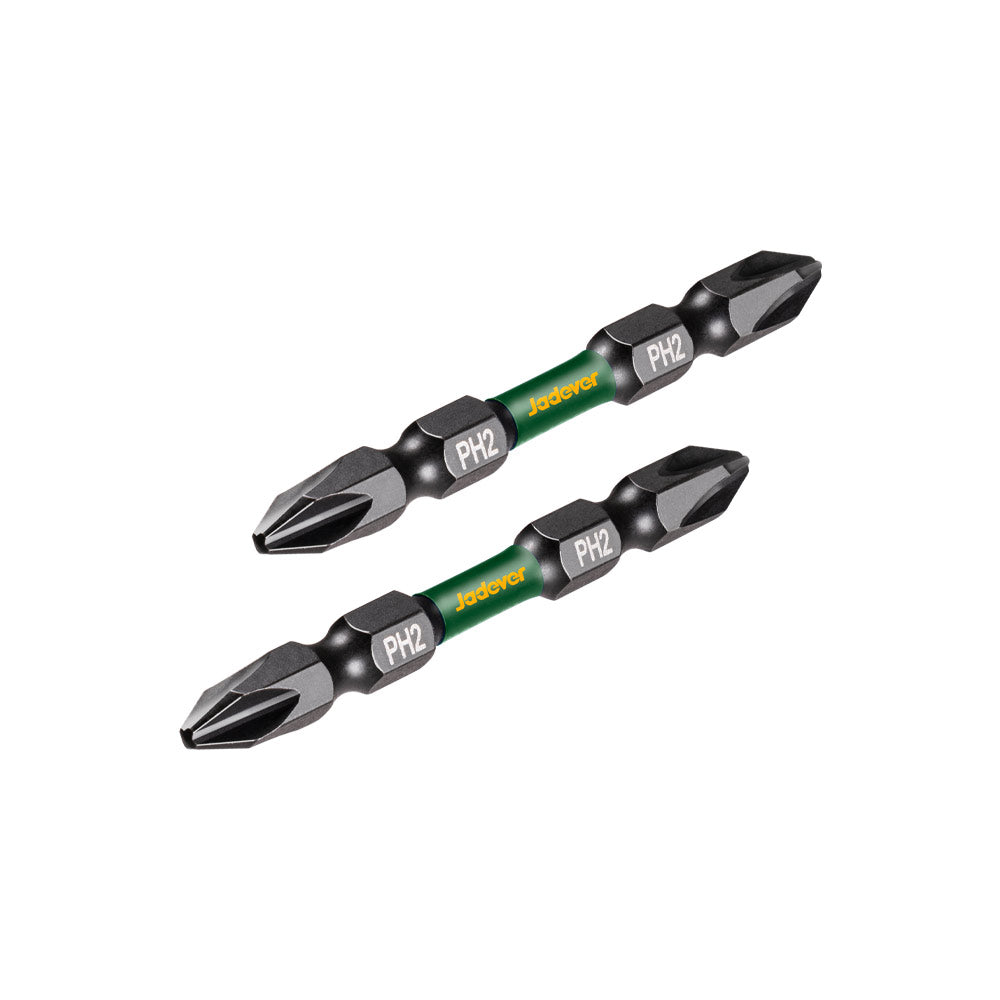 Juego Puntas Phillips Hexagonal Impacto S2 PH2 2 Piezas JADEVER