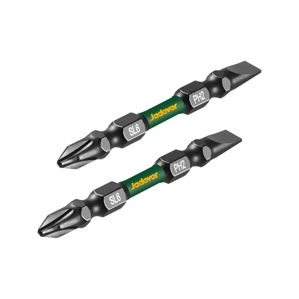 Punta destornillador de impacto S2 PH2 2 piezas Jadever