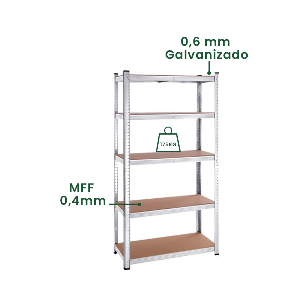 Estantes de Almacenamiento 5 Niveles Ajustables JADEVER