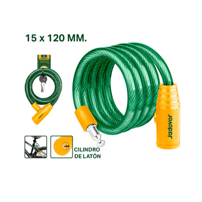 Candado de Bicicleta con Cable 15x1200mm JADEVER