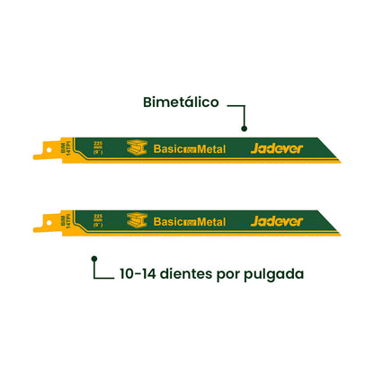 Juego Hojas de Sierra Sable para Metal 300mm 2 Piezas JADEVER