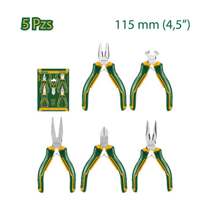 Set Mini Alicates 4,5 Pulgadas 5 Piezas JADEVER