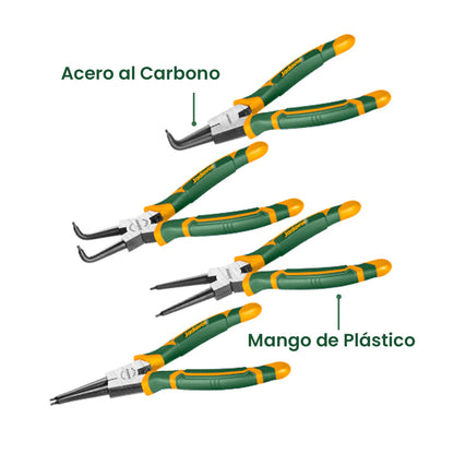 Alicates Circlips 4 piezas + Destornilladores Precisión 6 Piezas JADEVER