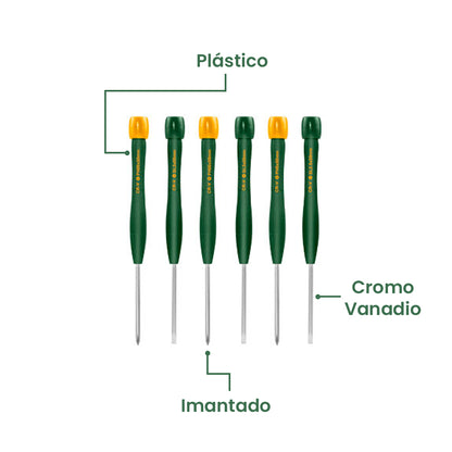 Alicates Circlips 4 piezas + Destornilladores Precisión 6 Piezas JADEVER